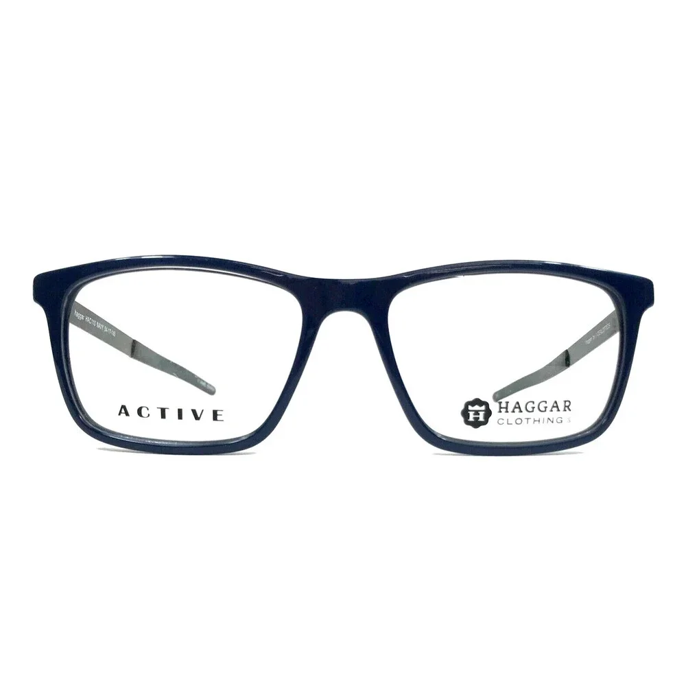 Haggar By I-dealoptics Eyeglasses Frames HAC110 NAVY Blue Gray Square 54-17-145